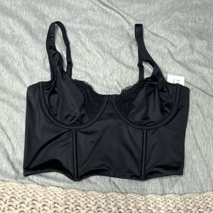 Lace and satin balconette corset